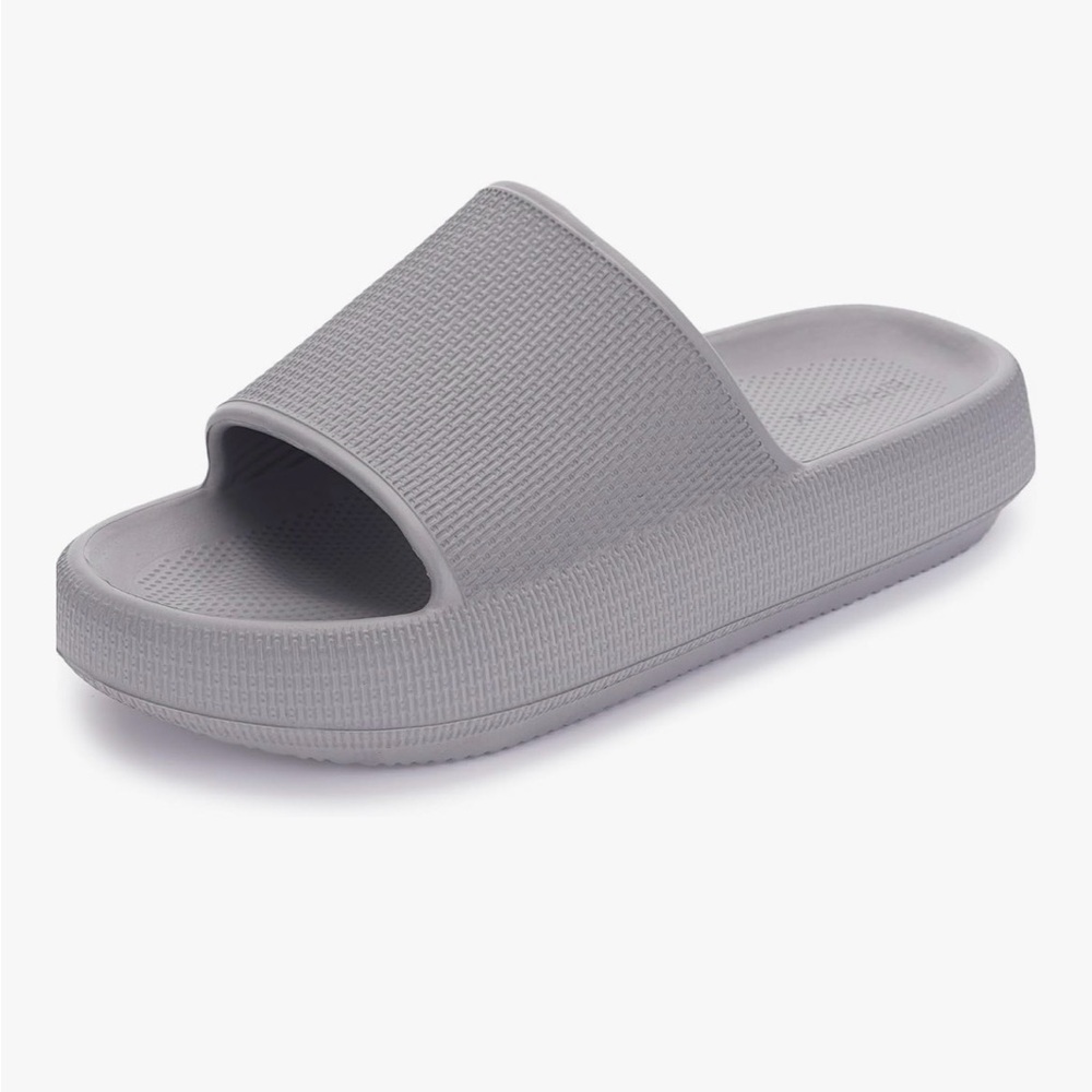 Women's Slide Sandal - Light Gray Comfort Slippers